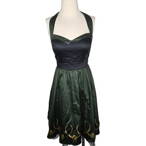 Marvel Her Universe Loki Halter Dress Green Black Gold Foil Limited Edition SM